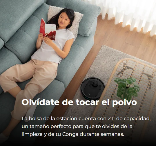 Conga 7490 y base de autovaciado para evitar tocar el polvo