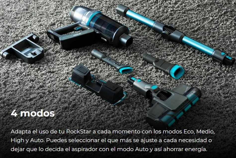 4 modos de uso de la Conga Rockstar 2500 Aspirador sin cables