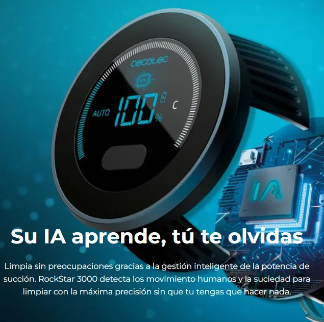 Inteligencia Artificial de la Conga Rockstar 3000 Advance Ergowet Connected IA Aspirador sin cables
