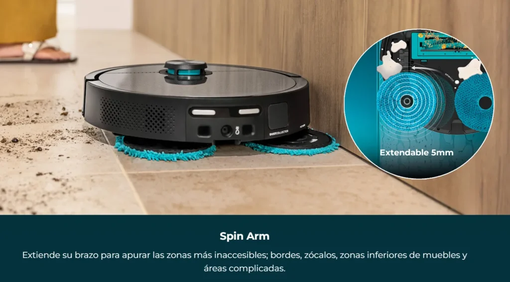 Conga 20090 ProAI InfinitySoap Cut&Spa Robot aspirador con doble mopa giratoria extensible Spin Arm